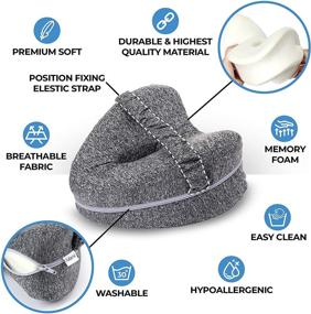 img 1 attached to 👣 Orthopedic Memory Foam Knee Pillow for Side Sleepers - Sciatica, Lower Back Pain, and Knee Pain Relief - Leg Strap Secures Between The Knees Sleeping Pillow, by Tularis