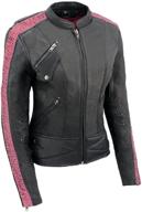 🧥 2x-large milwaukee leather mll2571 ladies lightweight racer jacket - black and pink with distinct "crinkled arm" design logo