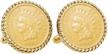 gold layered indian penny goldtone bezel logo
