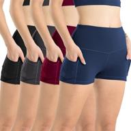 🩳 athvotar high waisted spandex shorts for women: amplify your booty-building yoga and workout sessions with these stylish biker shorts logo
