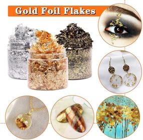 img 1 attached to Black Gold Gilding Foil Resin Flakes, GACUYI 5g Imitation Gold Flakes with Accessories - Perfect for Gilding, Resin Art, Painting, Nail Art, Crafts & Home Decor