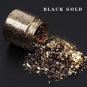 img 3 attached to Black Gold Gilding Foil Resin Flakes, GACUYI 5g Imitation Gold Flakes with Accessories - Perfect for Gilding, Resin Art, Painting, Nail Art, Crafts & Home Decor