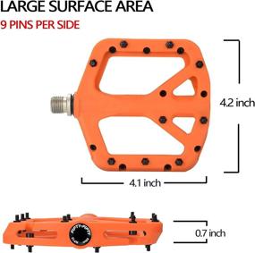 img 2 attached to FIFTY-FIFTY Mountain Bike Pedals: Lightweight, 🚵 Wide Flat Platform Pedals for MTB Cyclists