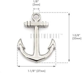 img 3 attached to ⚓ CRAFTMEMORE Anchor Nautical Charm Pendants, Set of 10PCS for Jewelry Making – Silver Necklaces, Bracelets, Key Chains