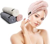 🧖 super absorbent microfiber hair towel wrap set - 3 pack twist turban dry hair caps for women logo