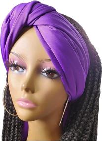 img 1 attached to Stretch Scarf Turban Jersey 2601 2 Women's Accessories