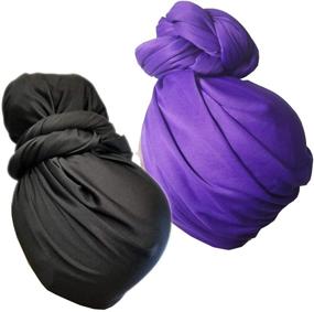 img 4 attached to Stretch Scarf Turban Jersey 2601 2 Women's Accessories