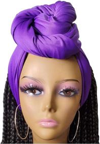 img 3 attached to Stretch Scarf Turban Jersey 2601 2 Women's Accessories