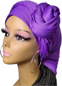 img 2 attached to Stretch Scarf Turban Jersey 2601 2 Women's Accessories