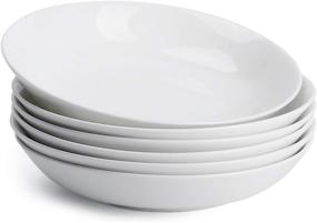 img 4 attached to Teocera 16 🍝 Ounce Porcelain Shallow Pasta Dish