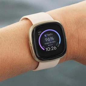 img 1 attached to 📿 Силиконовые ремешки для Fitbit Versa 3 / Fitbit Sense: Регулируемые классические аксессуары для запястий для женщин и мужчин - доступные размеры: маленький и большой