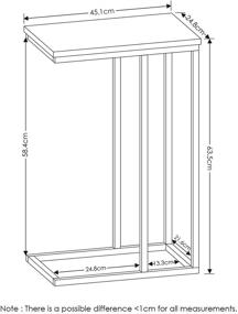 img 3 attached to Современный серый журнальный стол из французского дуба от FURINNO Camnus: изысканный дизайн для стильных жилых пространств.