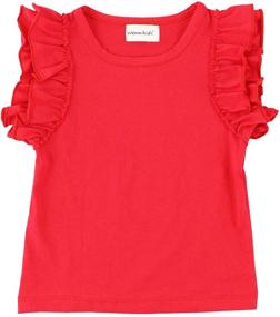 img 2 attached to 👚 Wennikids Double Ruffle Solid Tank Top for Little Girls