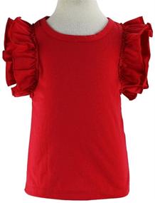 img 1 attached to 👚 Wennikids Double Ruffle Solid Tank Top for Little Girls