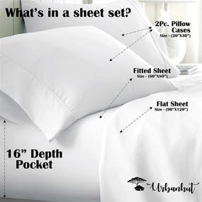img 3 attached to 🛏️ Premium Egyptian Cotton Sheets - 700 Thread Count Queen Sheet Set with Elegant Sateen Weave, Breathable Long Staple Cotton, 16 Inch Deep Pocket and Elasticized White Sheets