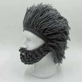 img 2 attached to 🧣 Knitted Warm Winter Caps: Flyou Wig Beard Hats – Handmade Ski Funny Mask Beanies for Men Women