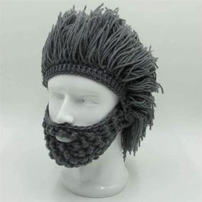 img 1 attached to 🧣 Knitted Warm Winter Caps: Flyou Wig Beard Hats – Handmade Ski Funny Mask Beanies for Men Women