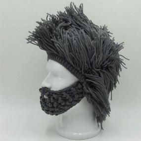 img 3 attached to 🧣 Knitted Warm Winter Caps: Flyou Wig Beard Hats – Handmade Ski Funny Mask Beanies for Men Women