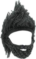 🧣 knitted warm winter caps: flyou wig beard hats – handmade ski funny mask beanies for men women логотип