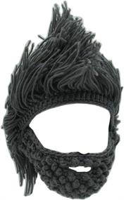 img 4 attached to 🧣 Knitted Warm Winter Caps: Flyou Wig Beard Hats – Handmade Ski Funny Mask Beanies for Men Women