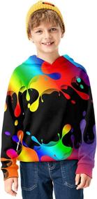 img 2 attached to Linnhoy 3D Digital Printed Kids Hoodies: Stylish Sweatshirts for Boys and Girls (6-15 Years)