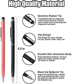 img 2 attached to 🖊️ Anngrowy Stylus Pen: Universal Stylus Pens for Touch Screens - 2-in-1 Stylus Ballpoint Pen for iPad, iPhone, Tablet, Laptop, Kindle, Samsung Galaxy, and More Capacitive Touch Screens