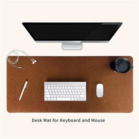 img 3 attached to 🖥️ Dawntrees Desk Pad - 35,5x15,8" Фетровый коврик для офиса под клавиатуру и мышку, коврик для компьютерного ноутбука (90x40см) - коричневый