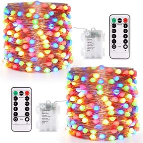 img 4 attached to 🔦 JMEXSUSS 2 Pack Fairy Lights Battery Operated: 150 LED Super Bright 8 Modes Multicolor Twinkle Fairy Lights for Bedroom - Upgraded Oversize Lamp Beads, Remote Clearance