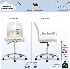 img 2 attached to Serta Essentials Computer Chair Leather Furniture in Home Office Furniture