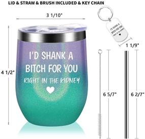 img 2 attached to 🎁 Best Friend Birthday Gifts - Hilarious Women's Birthday Gifts, BFF Gift Ideas, Sisters Gifts from Sis - Glittered Vacuum Insulated Tumbler & Keychain Set, 12oz