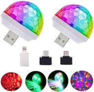 🎉 usb mini disco lights: colorful stage dj magic ball lights for birthday party, christmas & wedding décor - usb port power - 2-pcs pack логотип