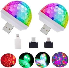 img 4 attached to 🎉 USB Mini Disco Lights: Colorful Stage DJ Magic Ball Lights for Birthday Party, Christmas & Wedding Décor - USB Port Power - 2-pcs Pack