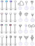 stainless cartilage earrings piercing retainer logo