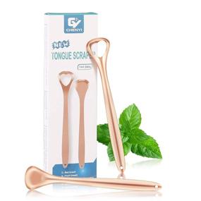 img 4 attached to AUSOMM Tongue Scrapers: Stainless Steel Tongue Cleaner Set for Adults and Kids - Medical Grade, BPA Free, Copper Tongue Scraper - Perfect as Children's Day Gift