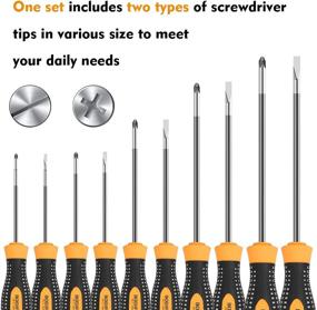 img 1 attached to BOENFU 10-Piece Magnetic Screwdriver Set with Carry Bag - Phillips and Slotted Cross Tip Screwdrivers for Home Repair & Improvement - 2mm to 6mm Sizes - Handy Tool Kit for Crafts & Security Screws