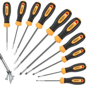 img 4 attached to BOENFU 10-Piece Magnetic Screwdriver Set with Carry Bag - Phillips and Slotted Cross Tip Screwdrivers for Home Repair & Improvement - 2mm to 6mm Sizes - Handy Tool Kit for Crafts & Security Screws