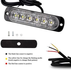 img 2 attached to 🚨 DIBMS LED Emergency Strobe Lights for Vehicles - 8x Amber White 6 LED Flashing Light Caution Construction Hazard - Surface Mount for Car Truck Van Off Road ATV SUV