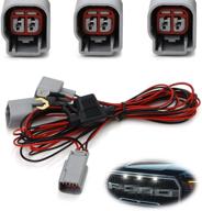 ijdmtoy led front grille marker lights daylight drl enable wiring harness compatible with 2010-2014 &amp logo