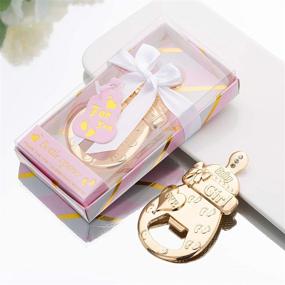 img 1 attached to 🍼 24 PCS Pink Baby Bottle Opener Favors for Baby Girl Shower - Party Decorations, Souvenirs, & Gifts for Guests