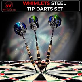 img 1 attached to 🎯 Elevate Your Game with the Whimlets Steel Tip Darts Set - Premium Professional Steel-Tipped Darts for Dartboard, Featuring Brass Barrels and Bonus Aluminum Shafts, O-Rings, Flights, Dart Tool, Sharpener, and Stylish Gift Case - Darts Metal Tip Set