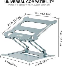 img 1 attached to 🖥️ Регулируемый стенд для ноутбука - подставка для ультрабуков, MacBook Air Pro, HP, Dell XPS, Lenovo - портативный, совместимый со всеми ноутбуками 10-15.6" - голубо-серый