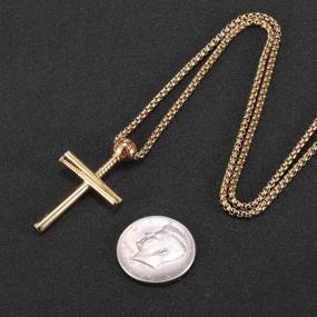 img 1 attached to 🏀 Sports Stainless Steel Baseball Cross Necklace for Men and Boys - Perfect Gift