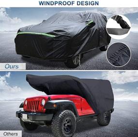 img 1 attached to 🚗 Waterproof Wrangler Car Cover | 6-Layer All Weather Protection | Snow Proof SUV Cover with Zipper | Compatible with Jeep Wrangler 1987-2019 JK, JL, CJ, YJ, TJ, 4 Doors | Black