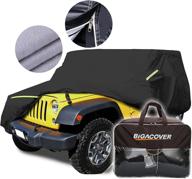 🚗 waterproof wrangler car cover | 6-layer all weather protection | snow proof suv cover with zipper | compatible with jeep wrangler 1987-2019 jk, jl, cj, yj, tj, 4 doors | black logo