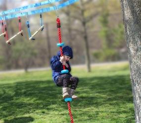 img 1 attached to Lily's Things Climbing Rope for Kids: Ninja Warrior Accessories for Slackline Obstacle Course - Easy Attachment to Home Playground Equipment Sets (6 Feet Long with 5-Foot Holes)