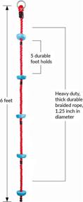 img 2 attached to Lily's Things Climbing Rope for Kids: Ninja Warrior Accessories for Slackline Obstacle Course - Easy Attachment to Home Playground Equipment Sets (6 Feet Long with 5-Foot Holes)
