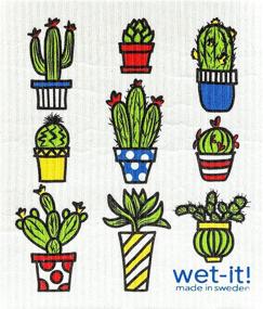 img 1 attached to 🌵 Organic Swedish Treasures Wet-It! (Cactus) - Premium Eco-friendly Cleaning Cloth