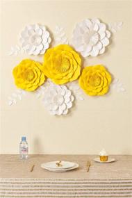 img 3 attached to 🌼 KEY SPRING 3D Paper Flower Decorations - Yellow, White Set of 6: Ideal for Wedding Backdrop, Bridal Shower, Table Centerpieces & Nursery Wall Decor