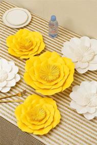 img 2 attached to 🌼 KEY SPRING 3D Paper Flower Decorations - Yellow, White Set of 6: Ideal for Wedding Backdrop, Bridal Shower, Table Centerpieces & Nursery Wall Decor