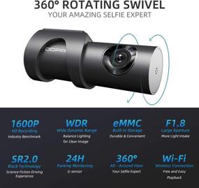 img 1 attached to 📷 DDPAI Mini3 Dash Cam: FHD 1600P Car Camera with Night Vision, G-Sensor, and Loop Recording